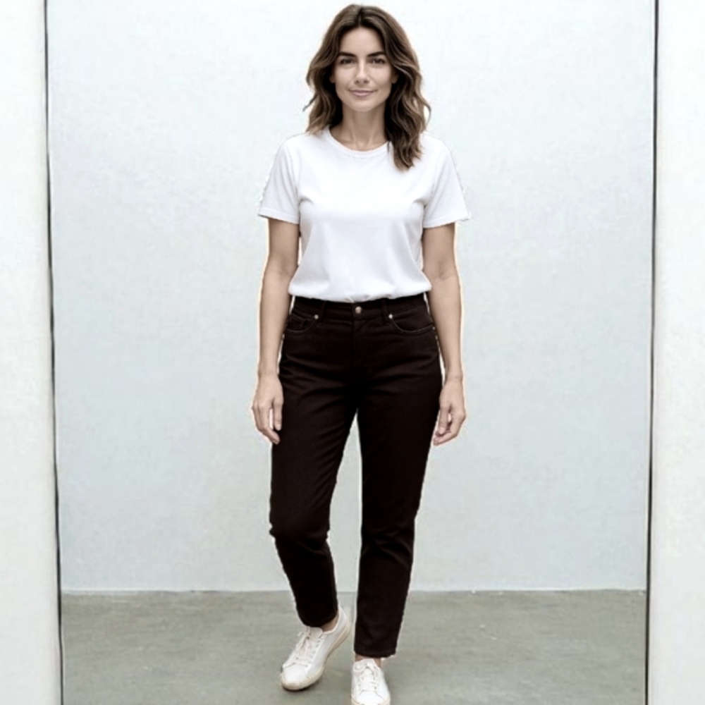 Eileen Fisher Black Denim Jeans Slim RN#78121 Organic Cotton NWT XS or XXS